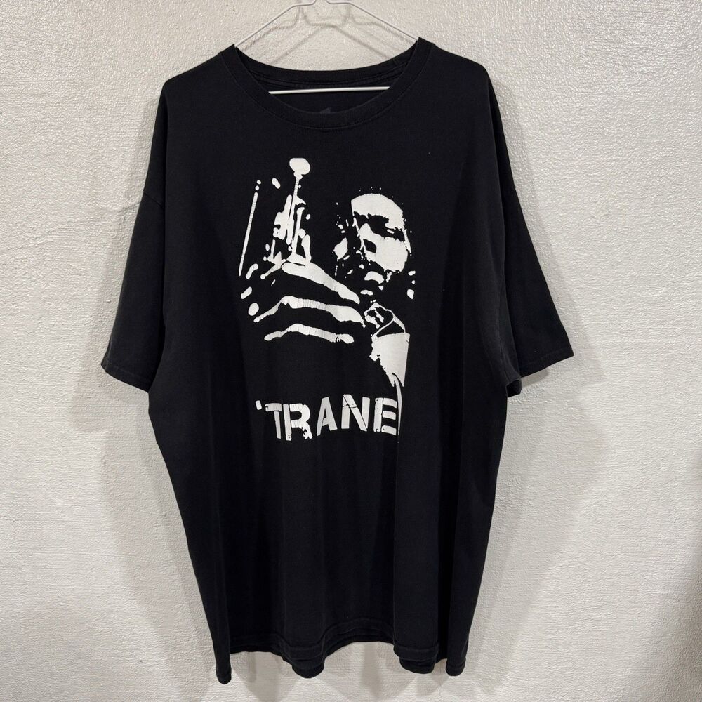 John Coltrane Jazz Legend T-Shirt Men's 2XL Black   Graphic Heavy Tee Music Fan